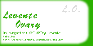 levente ovary business card